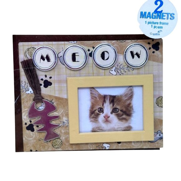 Cat Magnet Gift Set Meow Photo Frame Poem by Judith Bulock Morse New Sealed Gift - Picture 3 of 8
